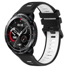 For Honor Watch GS Pro 22mm Cinturino sportivo in silicone bicolore (nero + bianco)