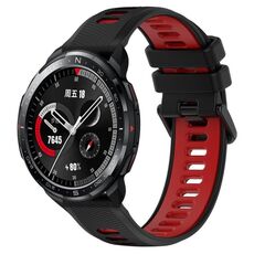 For Honor Watch GS Pro 22mm Cinturino sportivo in silicone bicolore (nero + rosso)