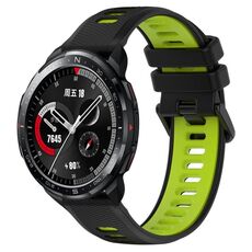 For Honor Watch GS Pro 22mm Cinturino sportivo in silicone bicolore (nero + verde)