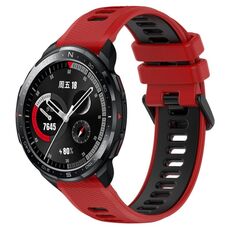 For Honor Watch GS Pro 22mm Cinturino sportivo in silicone bicolore (rosso + nero)