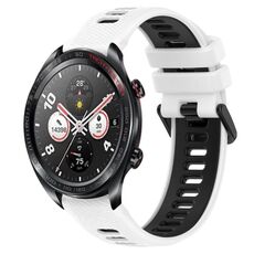 For Honor Watch Dream 22mm Cinturino sportivo in silicone bicolore (bianco + nero)