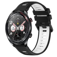 For Honor Watch Dream 22mm Cinturino sportivo in silicone bicolore (nero + bianco)
