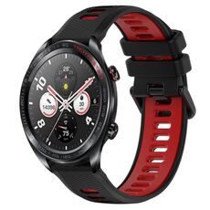 For Honor Watch Dream 22mm Cinturino sportivo in silicone bicolore (nero + rosso)