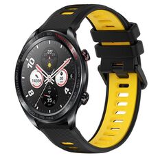 For Honor Watch Dream 22mm Cinturino sportivo in silicone bicolore (nero + giallo)
