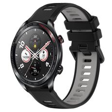 For Honor Watch Dream 22mm Cinturino sportivo in silicone bicolore (nero + grigio)