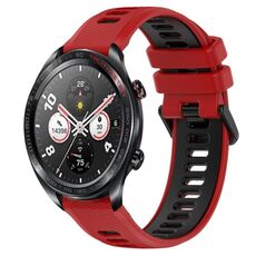For Honor Watch Dream 22mm Cinturino sportivo in silicone bicolore (rosso + nero)