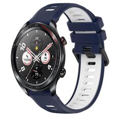 For Honor Watch Dream 22mm Cinturino sportivo in silicone bicolore (blu notte + bianco)