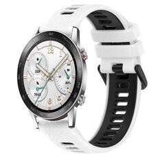 For Honor Watch GS 3i 22mm Cinturino sportivo in silicone bicolore (bianco + nero)