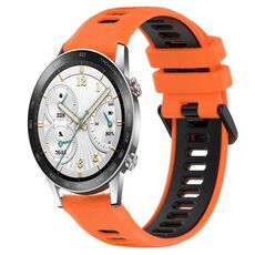 For Honor Watch GS 3i 22mm Cinturino sportivo in silicone bicolore (arancione + nero)