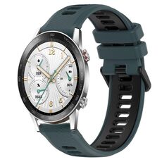 For Honor Watch GS 3i 22mm Cinturino sportivo in silicone bicolore (verde oliva + nero)