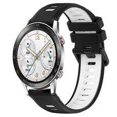 For Honor Watch GS 3i 22mm Cinturino sportivo in silicone bicolore (nero + bianco)