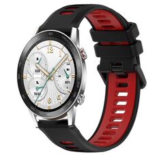 For Honor Watch GS 3i 22mm Cinturino sportivo in silicone bicolore (nero + rosso)
