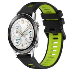 For Honor Watch GS 3i 22mm Cinturino sportivo in silicone bicolore (nero + verde)