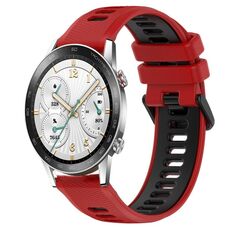For Honor Watch GS 3i 22mm Cinturino sportivo in silicone bicolore (rosso + nero)