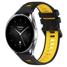 Per Xiaomi Watch S2 46mm 22mm Cinturino sportivo in silicone bicolore (nero + giallo)
