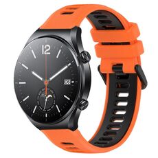 Per Xiaomi MI Watch S1 22mm Cinturino sportivo in silicone bicolore (arancione + nero)