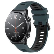 Per Xiaomi MI Watch S1 22mm Cinturino sportivo in silicone bicolore (verde oliva + nero)