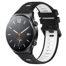Per Xiaomi MI Watch S1 22mm Cinturino sportivo in silicone bicolore (nero + bianco)