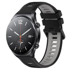 Per Xiaomi MI Watch S1 22mm Cinturino sportivo in silicone bicolore (nero + grigio)