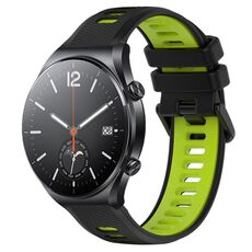Per Xiaomi MI Watch S1 22mm Cinturino sportivo in silicone bicolore (nero + verde)