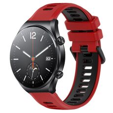 Per Xiaomi MI Watch S1 22mm Cinturino sportivo in silicone bicolore (rosso + nero)