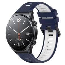 Per Xiaomi MI Watch S1 22mm Cinturino sportivo in silicone bicolore (blu notte + bianco)