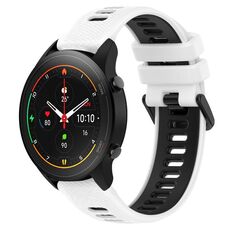 Per Xiaomi MI Watch S1 Pro 22mm Cinturino sportivo in silicone bicolore (bianco + nero)
