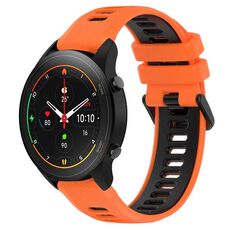 Per Xiaomi MI Watch S1 Pro 22mm Cinturino sportivo in silicone bicolore (arancione + nero)