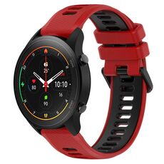 Per Xiaomi MI Watch S1 Pro 22mm Cinturino sportivo in silicone bicolore (rosso + nero)