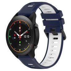 Per Xiaomi MI Watch S1 Pro 22mm Cinturino sportivo in silicone bicolore (blu notte + bianco)