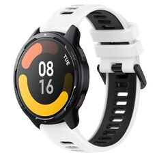 Per Xiaomi Watch S1 Active 22mm Cinturino sportivo in silicone bicolore (bianco + nero)
