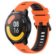 Per Xiaomi Watch S1 Active 22mm Cinturino sportivo in silicone bicolore (arancione + nero)