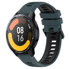Per Xiaomi Watch S1 Active 22mm Cinturino sportivo in silicone bicolore (verde oliva + nero)