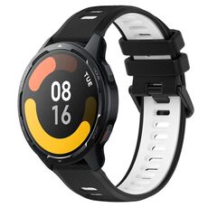 Per Xiaomi Watch S1 Active 22mm Cinturino sportivo in silicone bicolore (nero + bianco)