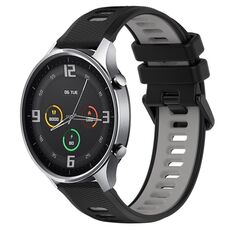 Per Xiaomi MI Watch Color 22mm Cinturino sportivo in silicone bicolore (nero + grigio)
