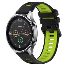 Per Xiaomi MI Watch Color 22mm Cinturino sportivo in silicone bicolore (nero + verde)