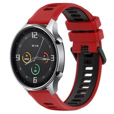 Per Xiaomi MI Watch Color 22mm Cinturino sportivo in silicone bicolore (rosso + nero)