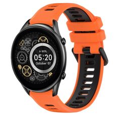 Per Xiaomi Haylou RT2 LS10 22mm Cinturino sportivo in silicone bicolore (arancione + nero)