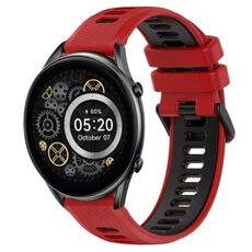 Per Xiaomi Haylou RT2 LS10 22mm Cinturino sportivo in silicone bicolore (rosso + nero)