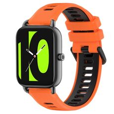 Per Xiaomi Haylou RS4 LS12 22mm Cinturino sportivo in silicone bicolore (arancione + nero)