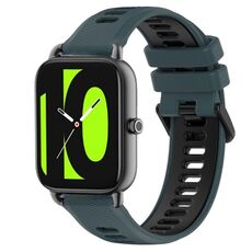 Per Xiaomi Haylou RS4 LS12 22mm Cinturino sportivo in silicone bicolore (verde oliva + nero)