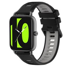 Per Xiaomi Haylou RS4 LS12 22mm Cinturino sportivo in silicone bicolore (nero + grigio)