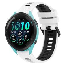 Per Garmin Forerunner 265 22mm Cinturino sportivo in silicone bicolore (bianco + nero)