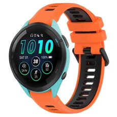 Per Garmin Forerunner 265 22mm Cinturino sportivo in silicone bicolore (arancione + nero)
