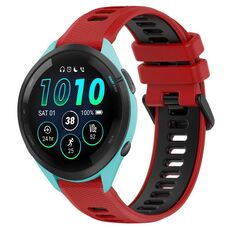 Per Garmin Forerunner 265 22mm Cinturino sportivo in silicone bicolore (rosso + nero)