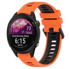 Per Garmin Forerunner 255 22mm Cinturino sportivo in silicone bicolore (arancione + nero)