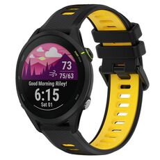 Per Garmin Forerunner 255 22mm Cinturino sportivo in silicone bicolore (nero + giallo)