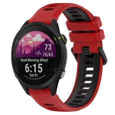 Per Garmin Forerunner 255 22mm Cinturino sportivo in silicone bicolore (rosso + nero)
