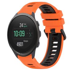 Per cinturino sportivo in silicone bicolore SUUNTO 5 Peak 22mm (arancione + nero)