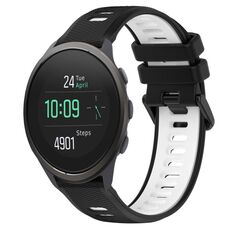 Per cinturino sportivo in silicone bicolore SUUNTO 5 Peak 22mm (nero + bianco)